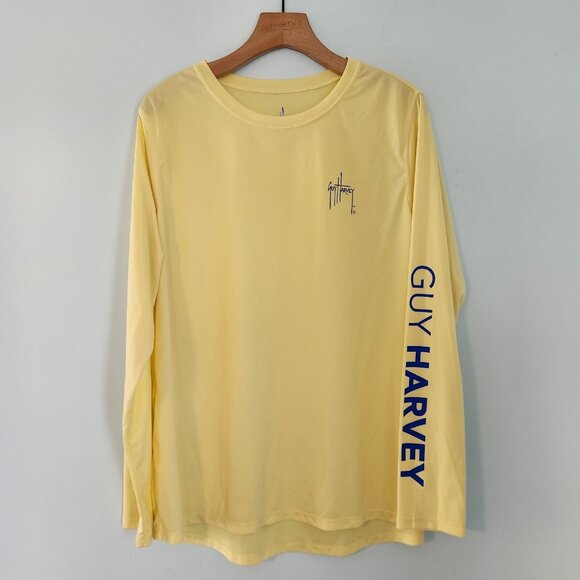 Guy Harvey‎ Shirt Performance Fishing Beach Sun UPF30 Yellow Womens XXL EUC - Picture 4 of 11